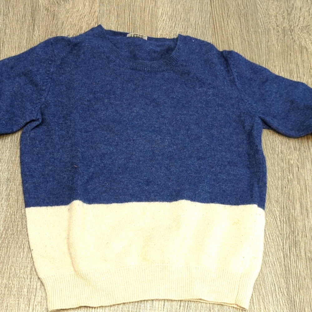 Wool il gufo sweater blue and white
